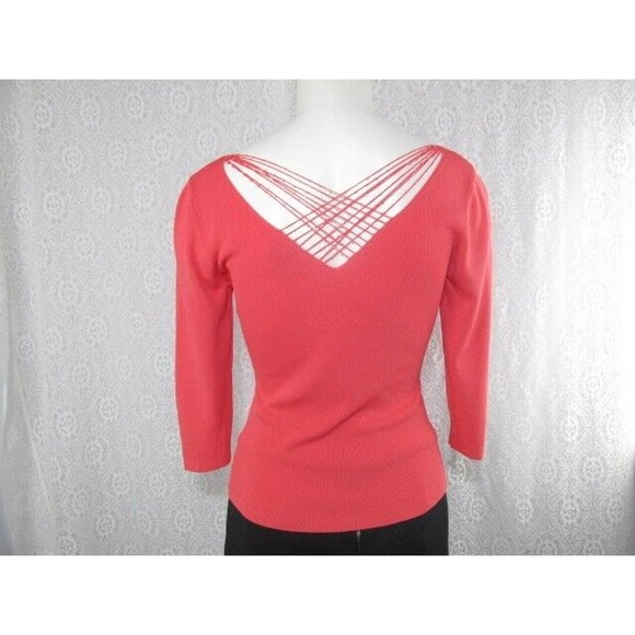 Georgiou Studio Women Pullover V-Neck Sweater w/Beading, P (0-1) - Picture 11 of 13